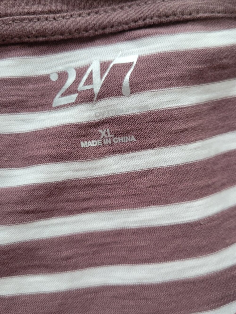 Maurices 24/7 XL Brown White Striped Tee Womens‎ Long Sleeve Knot Hem STR72E - Picture 8 of 10